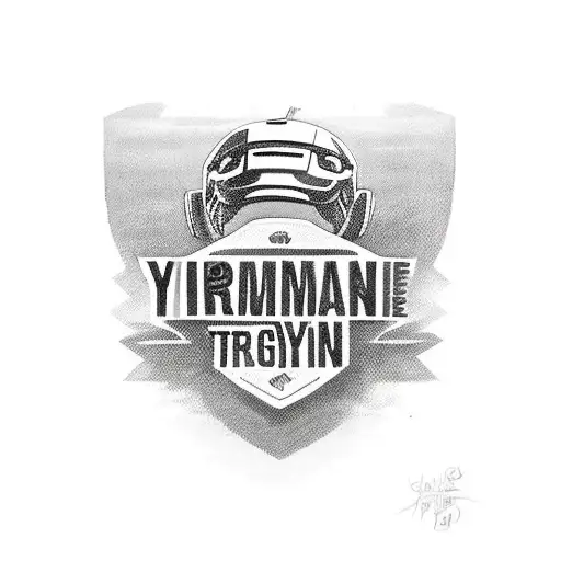 Text showing: 'You go beat em' champ', Edward Hicks. With Ironman triathlon logo. With swimming cycling and running  tattoo design idea