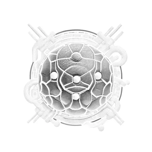 Dopamin molecule with a basketball pattern inside tattoo design idea