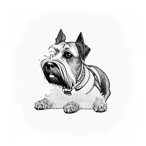 Schnauzer in photo frame tattoo design idea