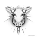 A group of farm animals gathered under a radiant sun tattoo design idea