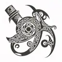 flute wrapped around collar bone tattoo design idea