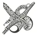 flute wrapped around collar bone tattoo design idea