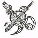 flute wrapped around collar bone tattoo design idea