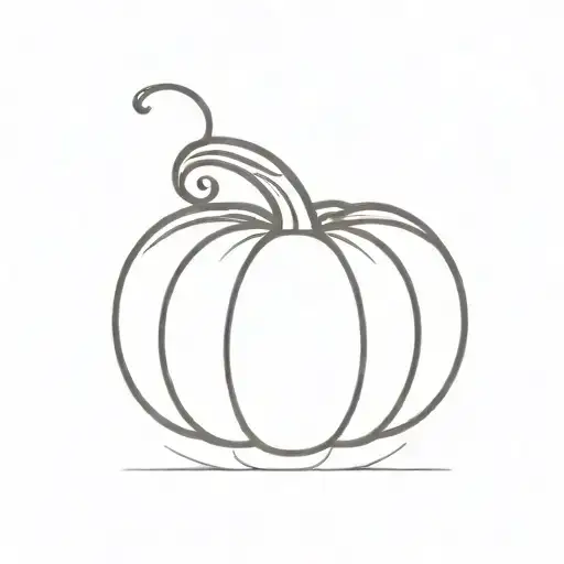 A minimalist tattoo design of a pumpkin tattoo design idea