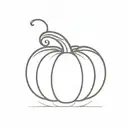 A minimalist tattoo design of a pumpkin tattoo design idea