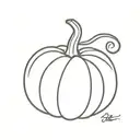 A minimalist tattoo design of a pumpkin tattoo design idea
