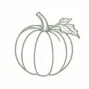 A minimalist tattoo design of a pumpkin tattoo design idea