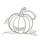 A minimalist tattoo design of a pumpkin tattoo design idea