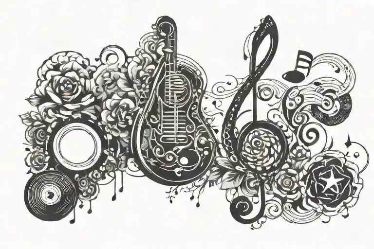 music mental health struggles tattoo design idea