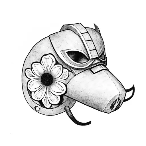 anbu mask with flower  tattoo design idea