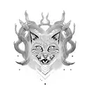 bobcat mermaid tattoo design idea