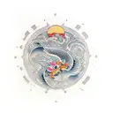 water ripple tattoo design idea