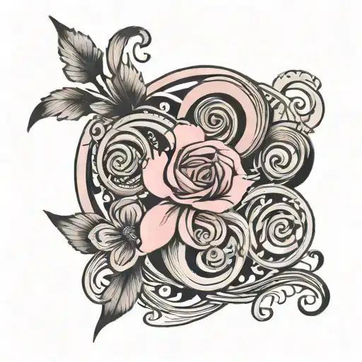 pink with writing 1968 tattoo design idea