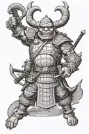 shrek samurai full length tattoo design idea