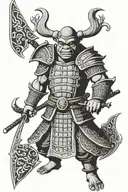 shrek samurai full length tattoo design idea