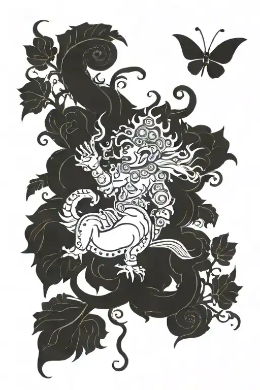 Hindu mythological creatures tattoo design idea