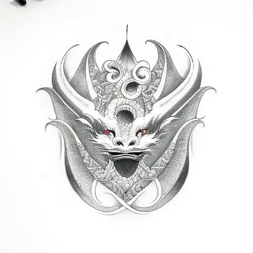 Falkor the Luck Dragon Ouroboros tattoo design idea