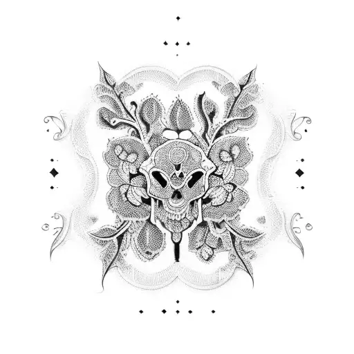 folk art, lace, antique tattoo design idea