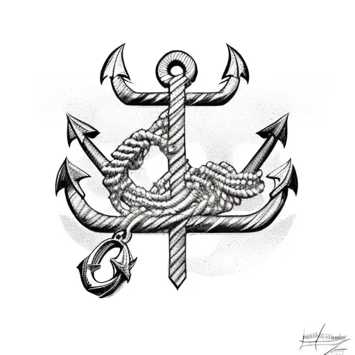 Anchor + name: "Gonzalo" tattoo design idea