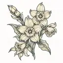 Daffodil and jonquils tattoo design idea