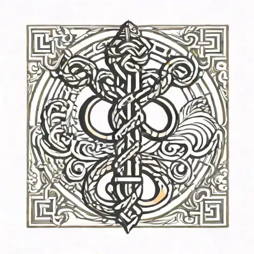 asclepius greek god tattoo design idea