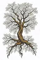 walnut tree silhouette tattoo design idea