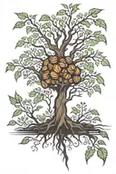 walnut tree silhouette tattoo design idea