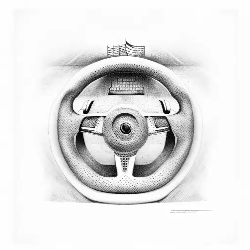 formula one steering wheel tattoo design idea