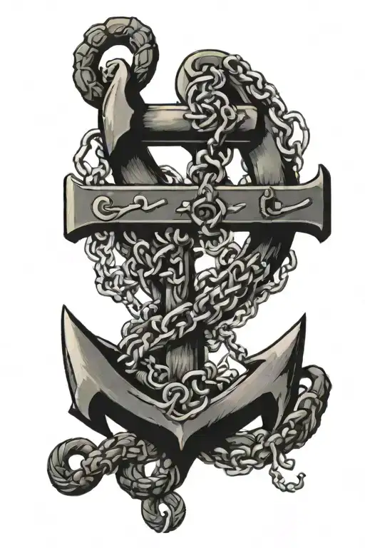 Anchor & chain tattoo design idea