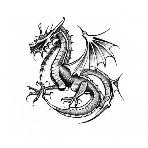 Welsh dragon tattoo design idea