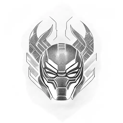 black panter marvel tattoo design idea