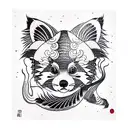 cute red panda tattoo design idea