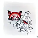 cute red panda tattoo design idea