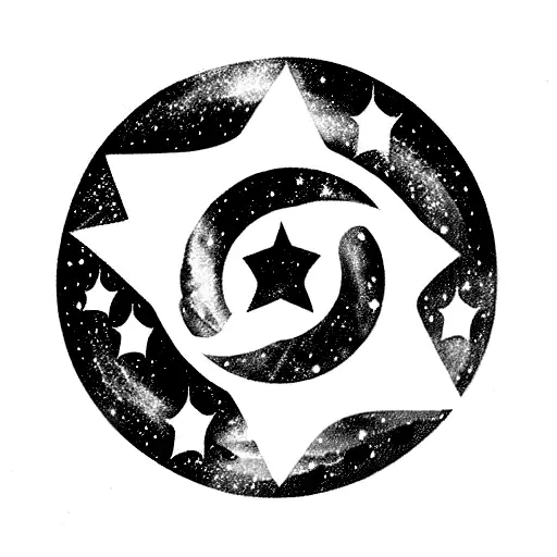 stars, galaxy themes and original design with the phrase "Making It Iconic" tattoo design idea