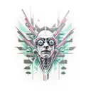 cyberpunk edgerunner Rebecca  tattoo design idea