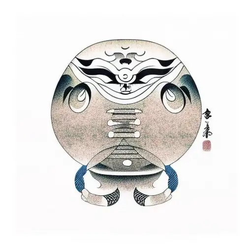 Daruma with colors tattoo design idea