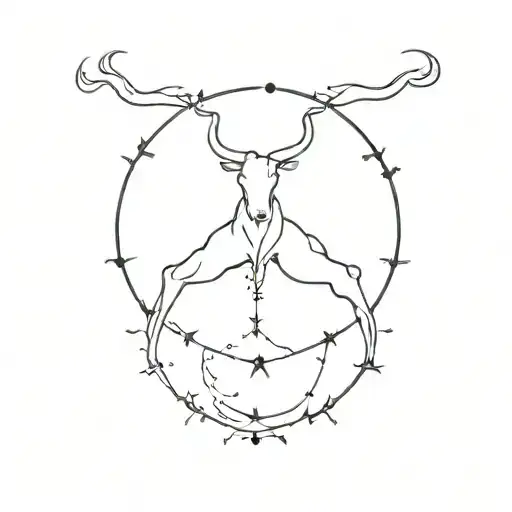 capricorn constellation tattoo design idea