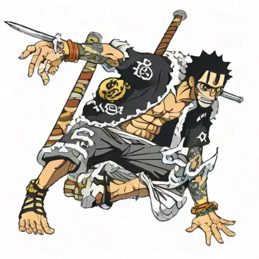 Trafalgar law from one piece tattoo design idea