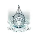 boat with tentacles tattoo design idea