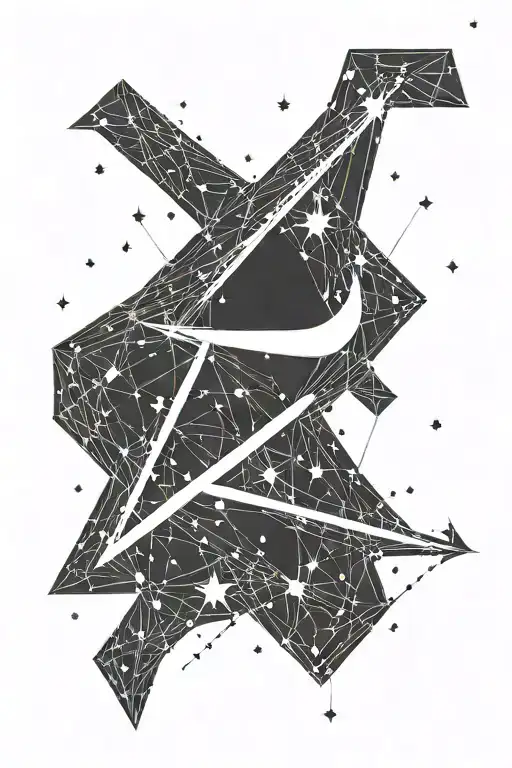Upside down Nike swoosh logo with Big Dipper constellation behind it  tattoo design idea