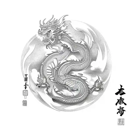 big tattoo from ribs to hips in japanese style with lotuses dragon and water  tattoo design idea