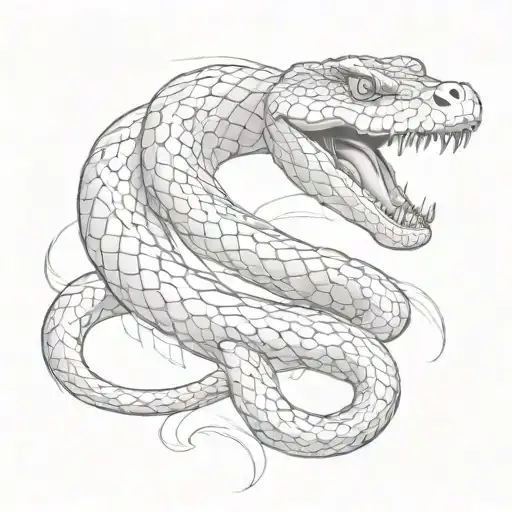biting snake coming tattoo design idea