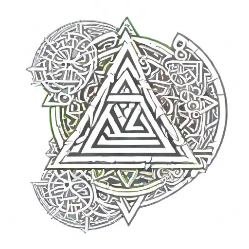 elskhugi mixed with Valknut Symbol tattoo design idea