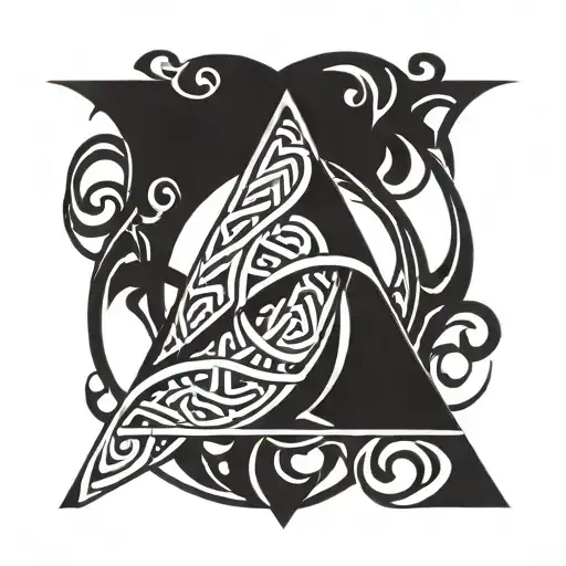 triquetra celtic symbol mixed with elskan mín tattoo design idea