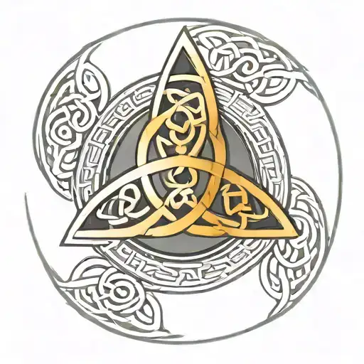 triquetra celtic symbol mixed with elskan mín tattoo design idea
