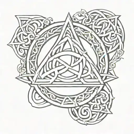 triquetra celtic symbol mixed with elskan mín tattoo design idea