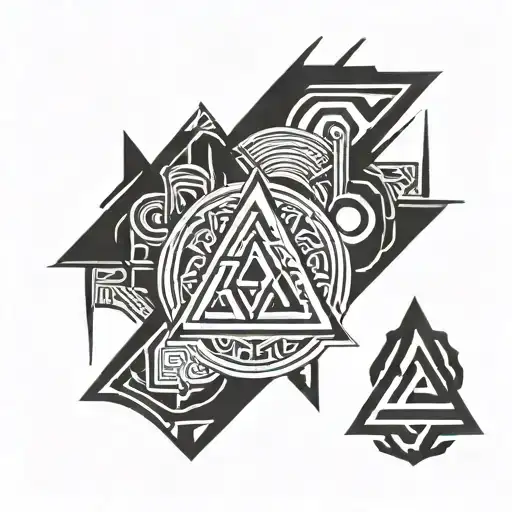 elskhugi mixed with Valknut Symbol tattoo design idea