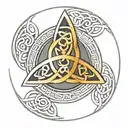triquetra celtic symbol mixed with elskan mín tattoo design idea