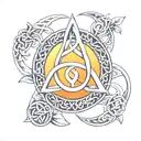 triquetra celtic symbol mixed with elskan mín tattoo design idea