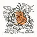 triquetra celtic symbol mixed with elskan mín tattoo design idea